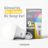 Günsan Akıllı Wifi Led Ampul Rgb Çok Renkli Tuya Ve Smart Life Uygulama Destekli 9w 2700k-6500k Ayarlanabilir Rgb - Ayarlanabilir Renk Sıcaklığı Ve Parlaklık Günsan Akıllı Wifi Led Ampul Rgb Çok Renkli Tuya Ve Smart Life Uygulama Destekli 9w 2700k-6500k Ayarlanabilir Rgb - Ayarlanabilir Renk Sıcaklığı Ve Parlaklık