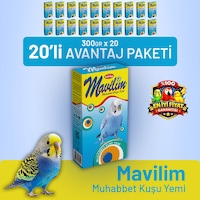 Mavilim Muhabbet Kuşu Yemi - 20 Adet 300 G Mavilim Muhabbet Kuşu Yemi - 20 Adet 300 G
