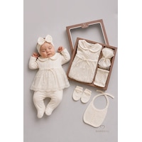 Babyden's Yenidoğan Kız Bebek Mevlit Takımı %100 Pamuk 5'li Hastane Çıkışı Seti Dantelli Hediyelik Ekru Babyden's Yenidoğan Kız Bebek Mevlit Takımı %100 Pamuk 5'li Hastane Çıkışı Seti Dantelli Hediyelik Ekru
