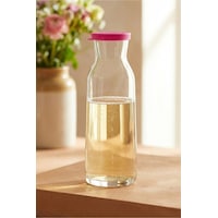Lav Fonte Cam Karaf Tekli 1,2 L Pembe Silikon Kapaklı (Sürahi ) Lav Fonte Cam Karaf Tekli 1,2 L Pembe Silikon Kapaklı (Sürahi )