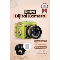 Vintage Dijital Kamera Selfie Video Vlog Kamerası Fotoğraf Makinesi Cmr48 Açık Yeşil Vintage Dijital Kamera Selfie Video Vlog Kamerası Fotoğraf Makinesi Cmr48 Açık Yeşil