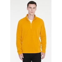 AC&Co / Altınyıldız Classics Anti-Pilling Tüylenme Yapmayan Bato Yaka Erkek Polar Sweatshirt 4A5221100016SARXXL Sarı