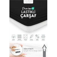 Calmera | %100 Pamuk Penye Lastikli Çarşaf | Çift Kişilik - Battal - King | Siyah Calmera | %100 Pamuk Penye Lastikli Çarşaf | Çift Kişilik - Battal - King | Siyah