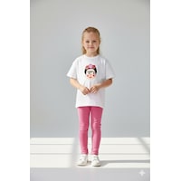 Monila Kız Çocuk Frida Baskılı Pamuklu Fitilli Taytlı Altüst Takım Ekru/pembe Monila Kız Çocuk Frida Baskılı Pamuklu Fitilli Taytlı Altüst Takım Ekru/pembe