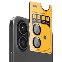 Buff Apple Uyumlu iPhone 16 Plus Metal Kamera Lens Koruyucu Black Buff Apple Uyumlu iPhone 16 Plus Metal Kamera Lens Koruyucu Black