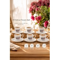 Porsima 09 Porselen 12 Parça Türk Kahve Fincan Takımı 90ml Porsima 09 Porselen 12 Parça Türk Kahve Fincan Takımı 90ml