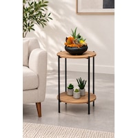 Arpelia Yuvarlak Tablalı İki Katlı Sehpa Q42x60 Cm Lava - Atlantik Çam Arpelia Yuvarlak Tablalı İki Katlı Sehpa Q42x60 Cm Lava - Atlantik Çam