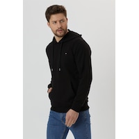 Mmetalic Erkek Siyah Kapüşonlu Nakış Detaylı Sweatshirt Mmetalic Erkek Siyah Kapüşonlu Nakış Detaylı Sweatshirt