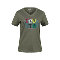 2as Alone Baskılı V Yaka Kadın T-shirt 403 Haki 2as Alone Baskılı V Yaka Kadın T-shirt 403 Haki