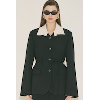 Manuka Kontrast Yakalı Tasarım Blazer Ceket Siyah Ss26ckt00006-01 Siyah Manuka Kontrast Yakalı Tasarım Blazer Ceket Siyah Ss26ckt00006-01 Siyah