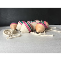 100 Adet Ahşap Topaç- 2 Metre İpiyle Birlikte 100 Adet Ahşap Topaç- 2 Metre İpiyle Birlikte