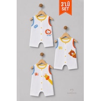 Babyden's Erkek Bebek Şortlu Tulum 3'lü Set % 100 Pamuklu Kolsuz Çıtçıtlı Yazlık Safari Baskılı Yenidoğan Bebek Tulumu Çok Renkli Babyden's Erkek Bebek Şortlu Tulum 3'lü Set % 100 Pamuklu Kolsuz Çıtçıtlı Yazlık Safari Baskılı Yenidoğan Bebek Tulumu Çok Renkli