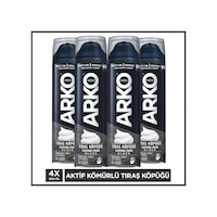 Arko Men Temizleme Etkili Aktif Kömürlü Tıraş Köpüğü Black 4x200 Ml Arko Men Temizleme Etkili Aktif Kömürlü Tıraş Köpüğü Black 4x200 Ml