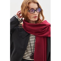 Manuka Kaşmir Dokulu Şal Bordo Bordo Manuka Kaşmir Dokulu Şal Bordo Bordo