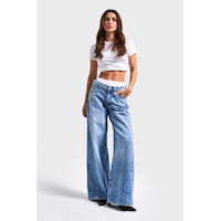 it's basic Kadın Mavi Kot Rengi 4s5-4 Boxer Detaylı Palazzo Fit %100 Koton Denim Jean Mavi 4s5-4 it's basic Kadın Mavi Kot Rengi 4s5-4 Boxer Detaylı Palazzo Fit %100 Koton Denim Jean Mavi 4s5-4