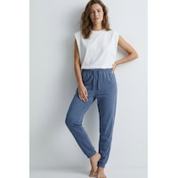 Elemge %100 Pamuk Compact Penye Süprem Kadın Pijama Altı Cepli Regular Fit Manşet Paça Esnek Terletmez İndg İndigo Elemge %100 Pamuk Compact Penye Süprem Kadın Pijama Altı Cepli Regular Fit Manşet Paça Esnek Terletmez İndg İndigo
