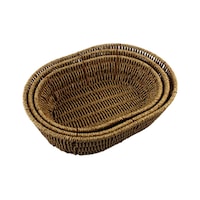 3 Lü Rattan Plastik Sepet, Ekmeklik , Meyve Sepeti Oval 3 Boy 3716 3 Lü Rattan Plastik Sepet, Ekmeklik , Meyve Sepeti Oval 3 Boy 3716