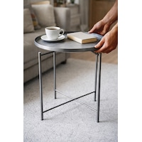Waldern Home Metal Çok Amaçlı Katlanabilir Tepsili Sehpa Gri Waldern Home Metal Çok Amaçlı Katlanabilir Tepsili Sehpa Gri