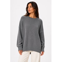 Vadon 1039 Kadın Salaş Yumuşak Dokulu Oversize Basic Triko Kazak Antrasit Vadon 1039 Kadın Salaş Yumuşak Dokulu Oversize Basic Triko Kazak Antrasit