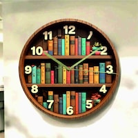 AA Shop Kitap Raf Kütüphane Renkli Baskı Desenli Sayılı Hediyelik Ahşap Sessiz Tablo Duvar Saati 636 Çok Renkli AA Shop Kitap Raf Kütüphane Renkli Baskı Desenli Sayılı Hediyelik Ahşap Sessiz Tablo Duvar Saati 636 Çok Renkli