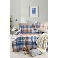 Mystory Home Lastikli Çarşaflı Çift Kişilik Nevresim Takımı Plaid Lacivert Mystory Home Lastikli Çarşaflı Çift Kişilik Nevresim Takımı Plaid Lacivert