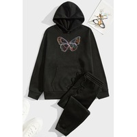 Uyguntarz Unisex Butterfly Eşofman Takımı Siyah Uyguntarz Unisex Butterfly Eşofman Takımı Siyah