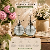 Porsima 15729 2'li Cam Sprey Şişe Seti 350 Ml Gri Cam Çiçek Bitki Sulama Püskürtücü & Sprey Yağdanlık Porsima 15729 2'li Cam Sprey Şişe Seti 350 Ml Gri Cam Çiçek Bitki Sulama Püskürtücü & Sprey Yağdanlık