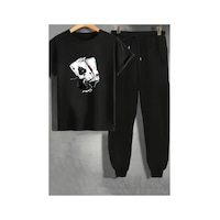Medinenur Zar Baskılı T-shirt Eşofman Altı Jogger Rahat Kalıp Siyah Eşofman Takım Siyah Medinenur Zar Baskılı T-shirt Eşofman Altı Jogger Rahat Kalıp Siyah Eşofman Takım Siyah