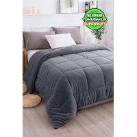 Ultra Yumuşak Çift Taraflı Wellsoft Peluş Yorgan Çift Kişilik Yıkanabilir 200x220 Cm Antrasit Antrasit Ultra Yumuşak Çift Taraflı Wellsoft Peluş Yorgan Çift Kişilik Yıkanabilir 200x220 Cm Antrasit Antrasit
