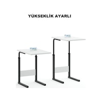 Yükseklik Ayarlı Hasta Yemek Masası Laptop Yatak Sehpası Koltuk Masası Siyah Yükseklik Ayarlı Hasta Yemek Masası Laptop Yatak Sehpası Koltuk Masası Siyah