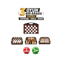 Çantalı Üçü Bir Arada Set - Satranç - Tavla - Dama Çantalı Üçü Bir Arada Set - Satranç - Tavla - Dama