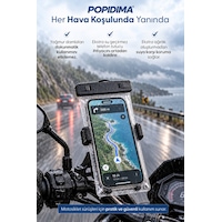 Universal Su Geçirmez Şarj Girişli Motosiklet Scooter Bisiklet Atv Telefon Tutucu Poşet Kılıf Beyaz