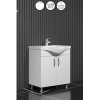 Yıldız 75 Cm Beyaz Mdf Lavabolu Ayaklı Kulplu Banyo Alt Dolabı Beyaz Yıldız 75 Cm Beyaz Mdf Lavabolu Ayaklı Kulplu Banyo Alt Dolabı Beyaz