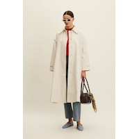 Manuka Kemerli Oversize Gabardin Trençkot Çok Renkli Manuka Kemerli Oversize Gabardin Trençkot Çok Renkli