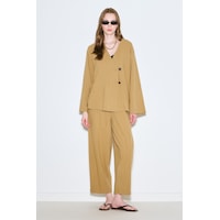 Manuka Rustik Düğmeli Kimono Safran Ss26kmn00003-28 Manuka Rustik Düğmeli Kimono Safran Ss26kmn00003-28