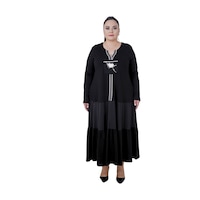 Kadın Büyük Beden Salaş Siyah Uzun Oversize Elbise Kadın Büyük Beden Salaş Siyah Uzun Oversize Elbise