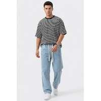 Bigdart Erkek Rahat Kesim Baggy Jean Pantolon 30074 - Mavi Bigdart Erkek Rahat Kesim Baggy Jean Pantolon 30074 - Mavi