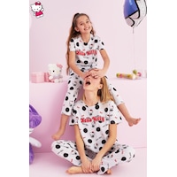 Siyah İnci Lisanslı %100 Pamuk Çok Renkli Bisklet Yaka Pijama Takım Hk014 Gri Siyah İnci Lisanslı %100 Pamuk Çok Renkli Bisklet Yaka Pijama Takım Hk014 Gri