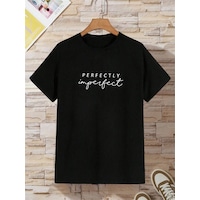 Uyguntarz Çocuk Perfect Baskılı Pamuklu Tshirt Siyah Uyguntarz Çocuk Perfect Baskılı Pamuklu Tshirt Siyah