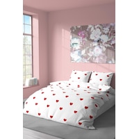 Zeynep Tekstil Nevresim + Yastık Kılıfı Çarşafsız Pamuklu Tek Kişilik Nevresim Seti Kalp Desenli Kırmızı 200 x 220 Zeynep Tekstil Nevresim + Yastık Kılıfı Çarşafsız Pamuklu Tek Kişilik Nevresim Seti Kalp Desenli Kırmızı 200 x 220
