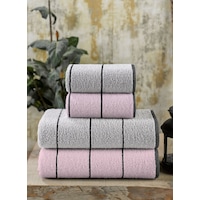 Eumenia Pudra Valona 50 x 85 – 70 x140 cm 4'lü Banyo Havlu Seti | Pudra-Gri Eumenia Pudra Valona 50 x 85 – 70 x140 cm 4'lü Banyo Havlu Seti | Pudra-Gri