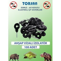 Elektrikli Çit Tel Ahşap Vidalı İzolatör 100 Adet Elektrikli Çit Tel Ahşap Vidalı İzolatör 100 Adet