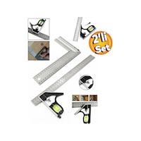 Master Ayarlanabilir Su Terazili Gönye 30 Cm Açı Ölçer Cetvel+ 30 Cm Marangoz Gönye 2'li Set Master Ayarlanabilir Su Terazili Gönye 30 Cm Açı Ölçer Cetvel+ 30 Cm Marangoz Gönye 2'li Set