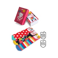 Denokids Renkli Kediler Kız Çocuk 3'lü Kutulu Çorap Renkli Denokids Renkli Kediler Kız Çocuk 3'lü Kutulu Çorap Renkli