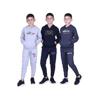 Fyk Kids 3'lü Baskı Detaylı Kapüşonlu Erkek Çocuk Eşofman Takımı Çok Renkli Fyk Kids 3'lü Baskı Detaylı Kapüşonlu Erkek Çocuk Eşofman Takımı Çok Renkli