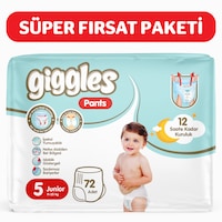 Giggles Pants Külotlu Bebek Bezi 5 Numara Junior 72 Adet Giggles Pants Külotlu Bebek Bezi 5 Numara Junior 72 Adet