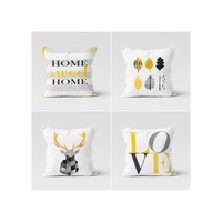 Enc Home 4'lü Geyik Tasarımlı Kırlent Kılıfı Beyaz Enc Home 4'lü Geyik Tasarımlı Kırlent Kılıfı Beyaz
