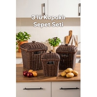 Porsima Pbt-919-1 3lü Hasır Sepet Kapaklı Bambu Sepet Seti Dekoratif Banyo Mutfak Düzenleyici Patates Soğan Sepeti Organizeri Ahşap Porsima Pbt-919-1 3lü Hasır Sepet Kapaklı Bambu Sepet Seti Dekoratif Banyo Mutfak Düzenleyici Patates Soğan Sepeti Organizeri Ahşap