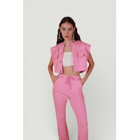 Holly Lolly Kapişonlu Çıtçıt Kapamalı 3 İplik Jura Yelek Pembe Holly Lolly Kapişonlu Çıtçıt Kapamalı 3 İplik Jura Yelek Pembe