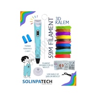 Mavi 3D Kalem 3D Pen Yazıcı Kalem | 10 Adet 5 Metre (Toplam 50 Metre) Filament + USB KABLO Mavi 3D Kalem 3D Pen Yazıcı Kalem | 10 Adet 5 Metre (Toplam 50 Metre) Filament + USB KABLO